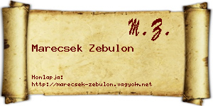 Marecsek Zebulon névjegykártya